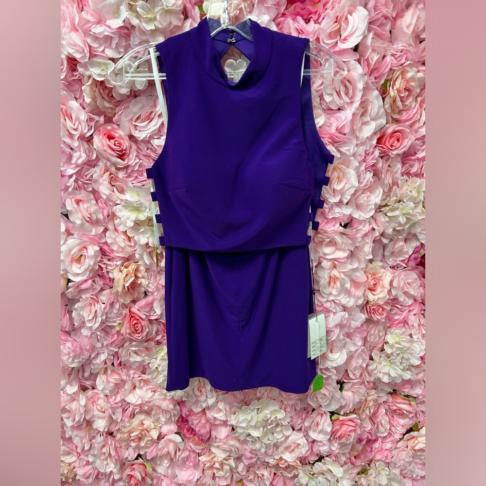 Alyce Paris 1328 size 4 Ultra/Violet Short skirt halter top 2 piece